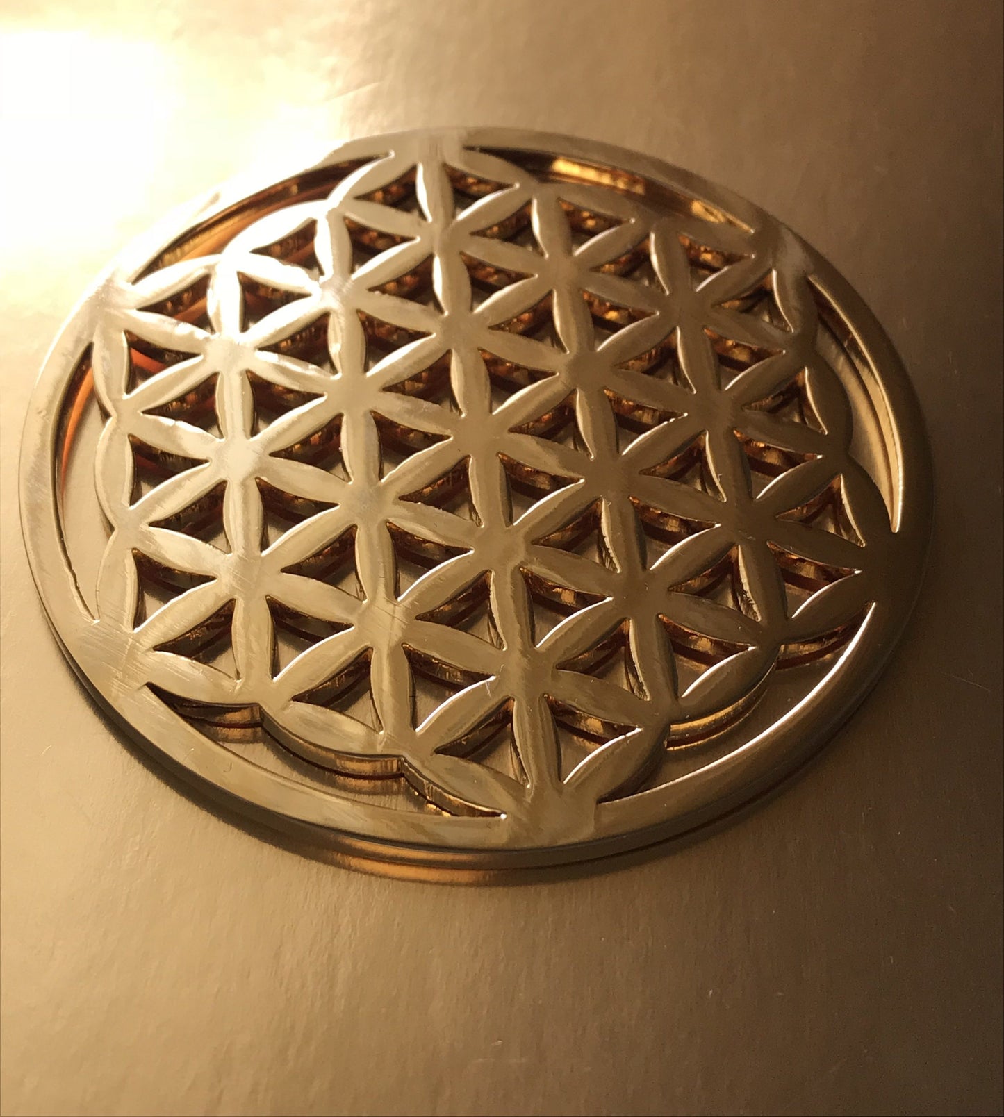 The Flower of Life Gold 24K Plated Tool Pocket Size (New)
