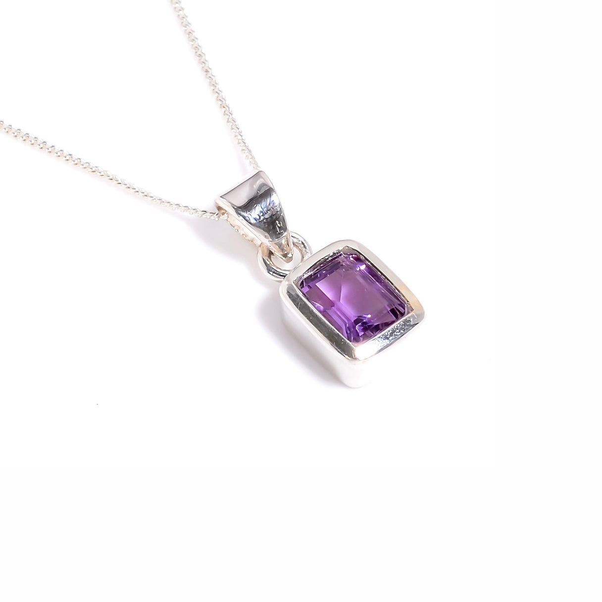 Amethyst Necklace Sterling Silver 925