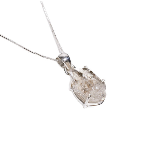 Raw Herkimer Diamond Necklace Sterling Silver 925