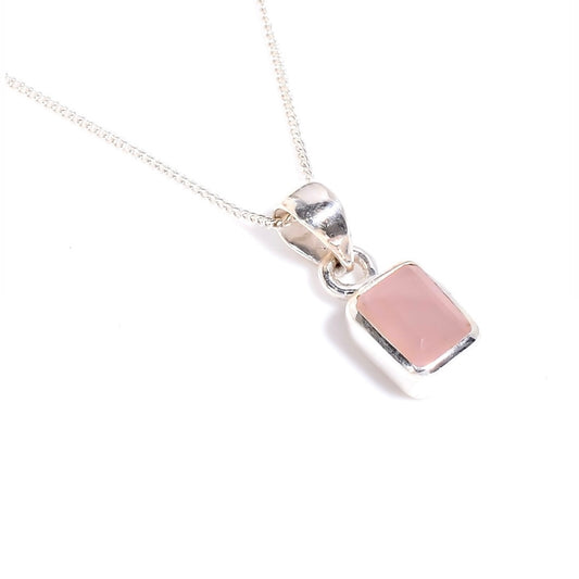 Rose Quartz Necklace Sterling Silver 925