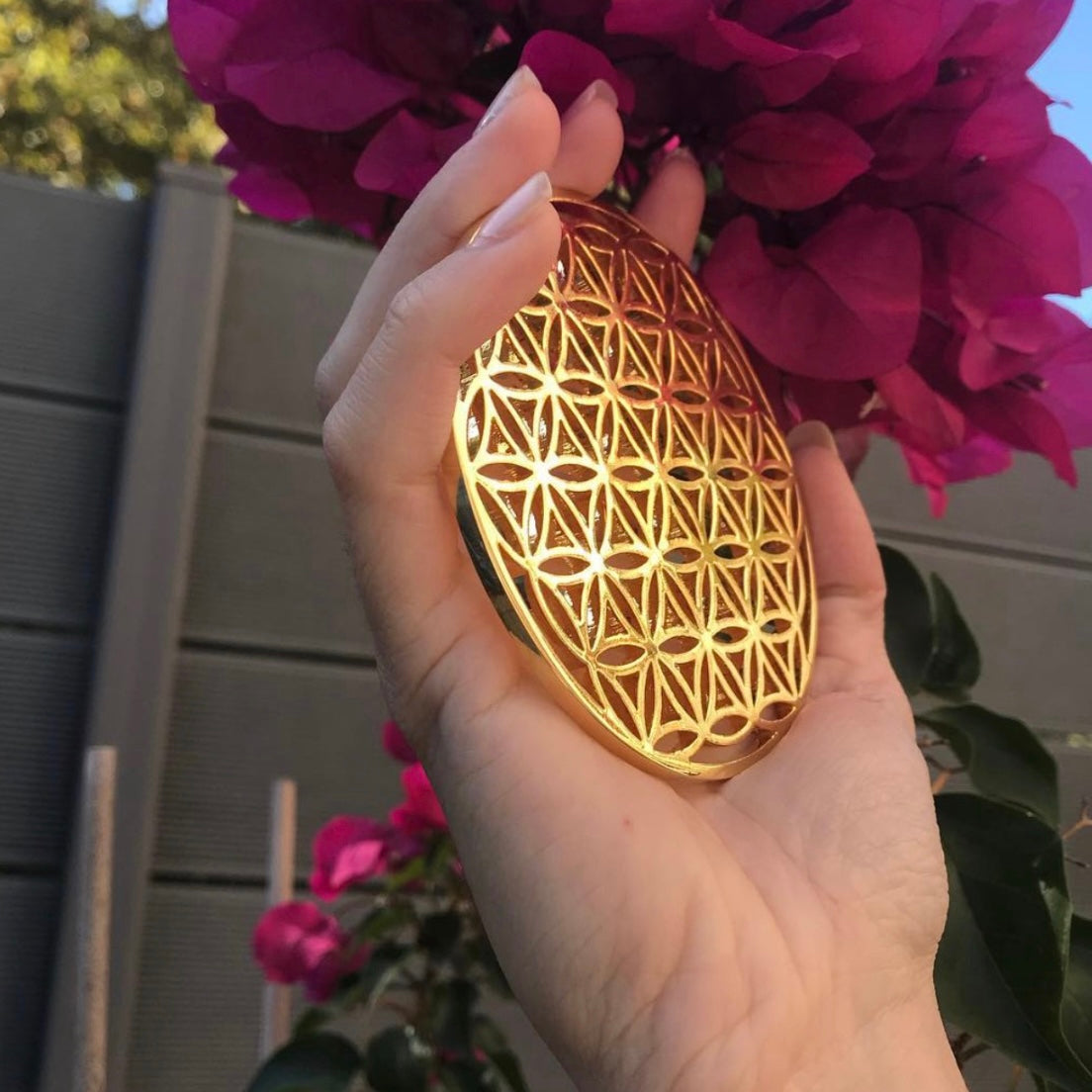 Flower of Life Gold 24K Plated Tool Pocket Size