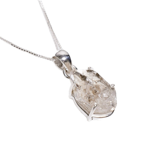 Raw Herkimer Diamond Necklace Sterling Silver 925