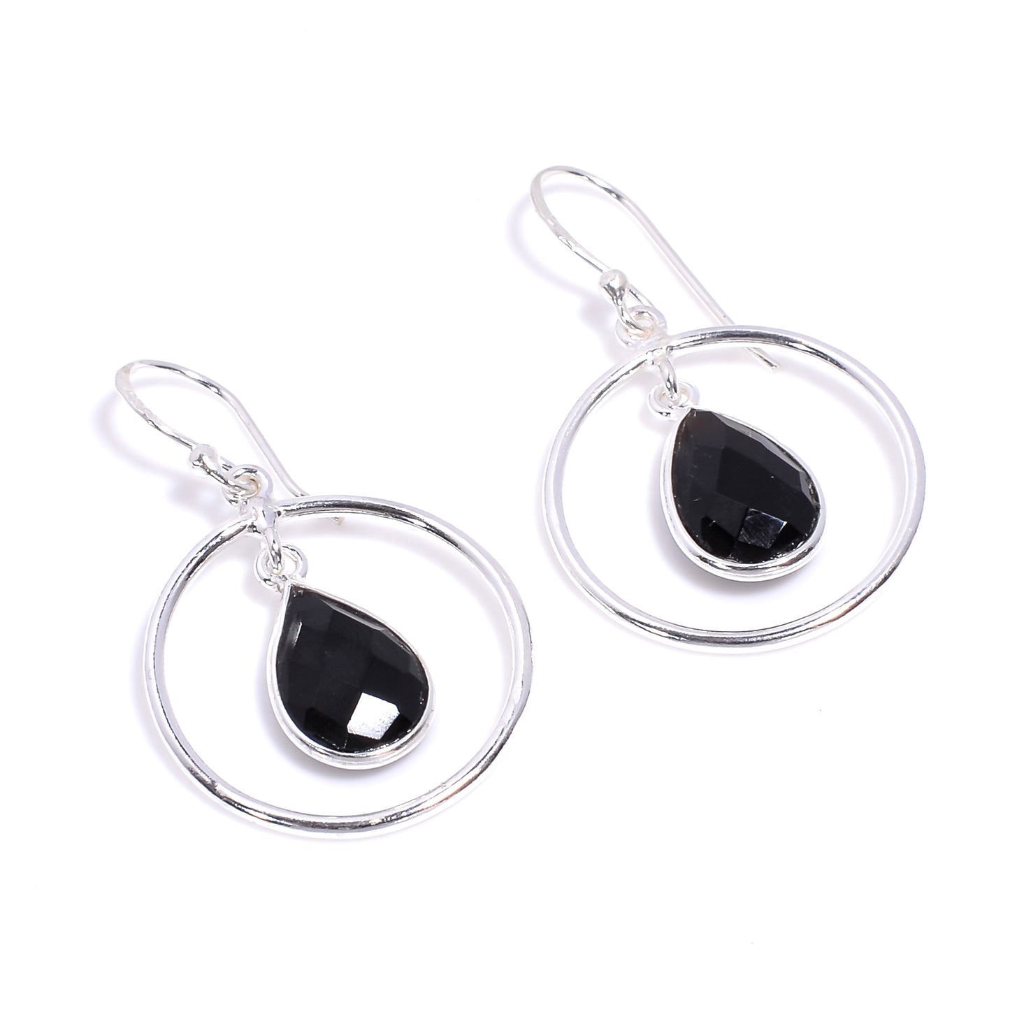 Black Onyx Earrings Sterling Silver 925