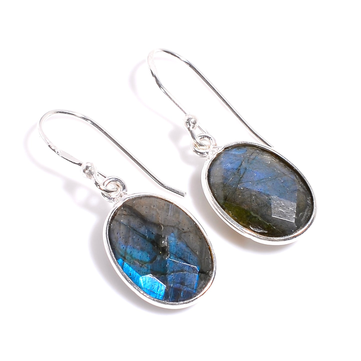 Raw Labradorite Earrings Sterling Silver 925