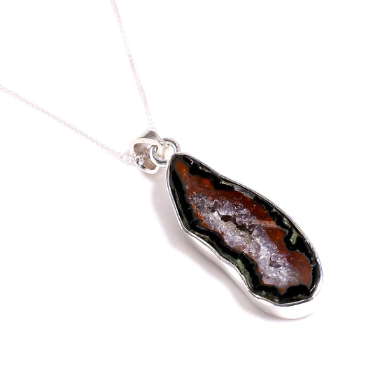 Geode Druzy Necklace Sterling Silver 925