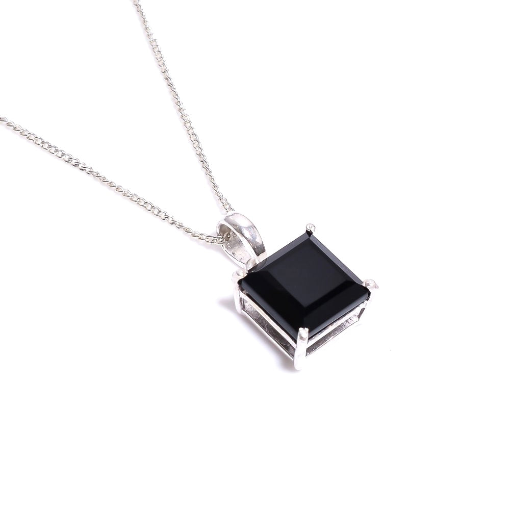 Black Onyx Necklace Sterling Silver 925