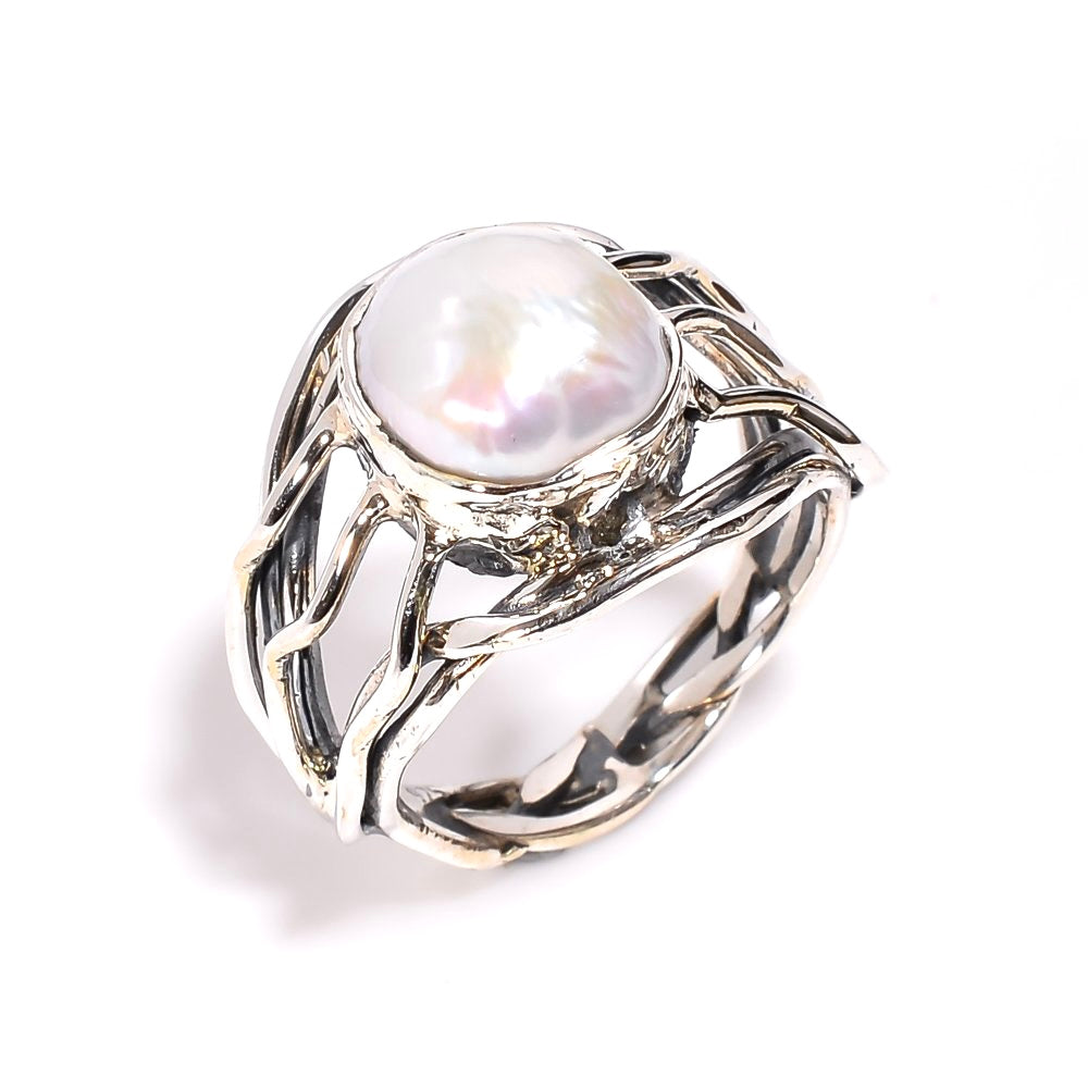 Baroque Pearl Ring Sterling Silver 925