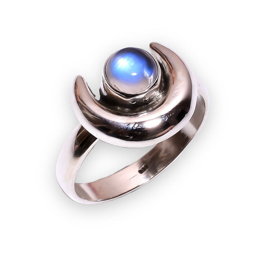 Moonstone Ring Sterling Silver 925 Size